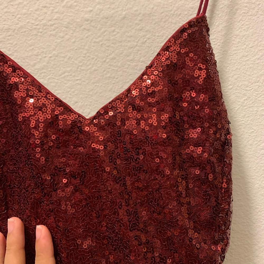 Red Sequin Mini Dress
